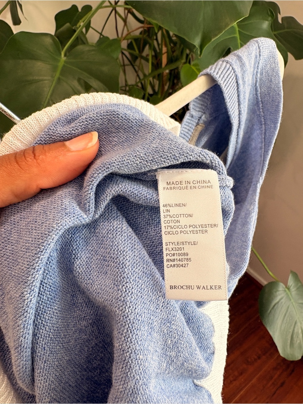 Brochu Walker Powder Blue Linen Cotton Layered Tank!! - Picture 4 of 4